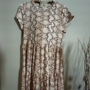 LulaRoe Annabelle animal print tiered dress